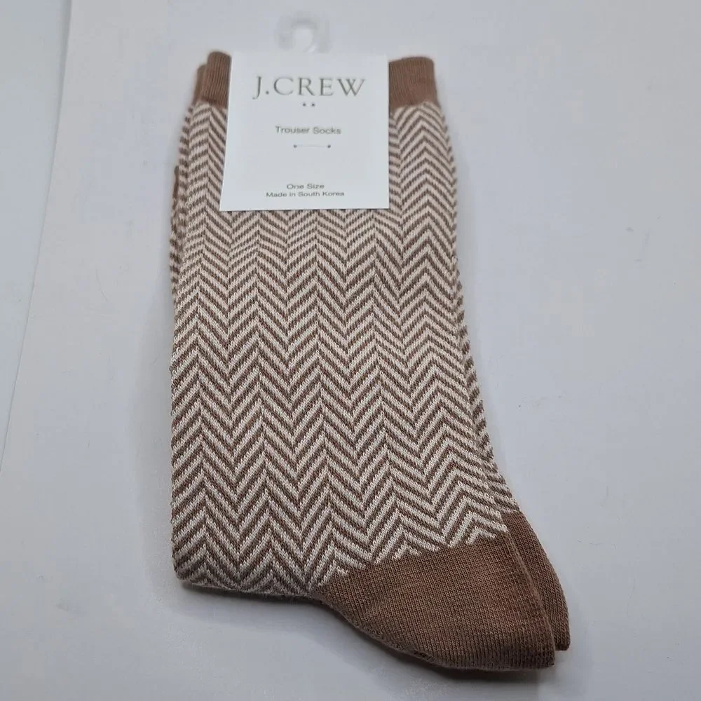 J.crew Herringbone trouser socks camel color cotton blend socks